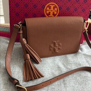 Tory Burch Brown Crossbody Bag with Tassel